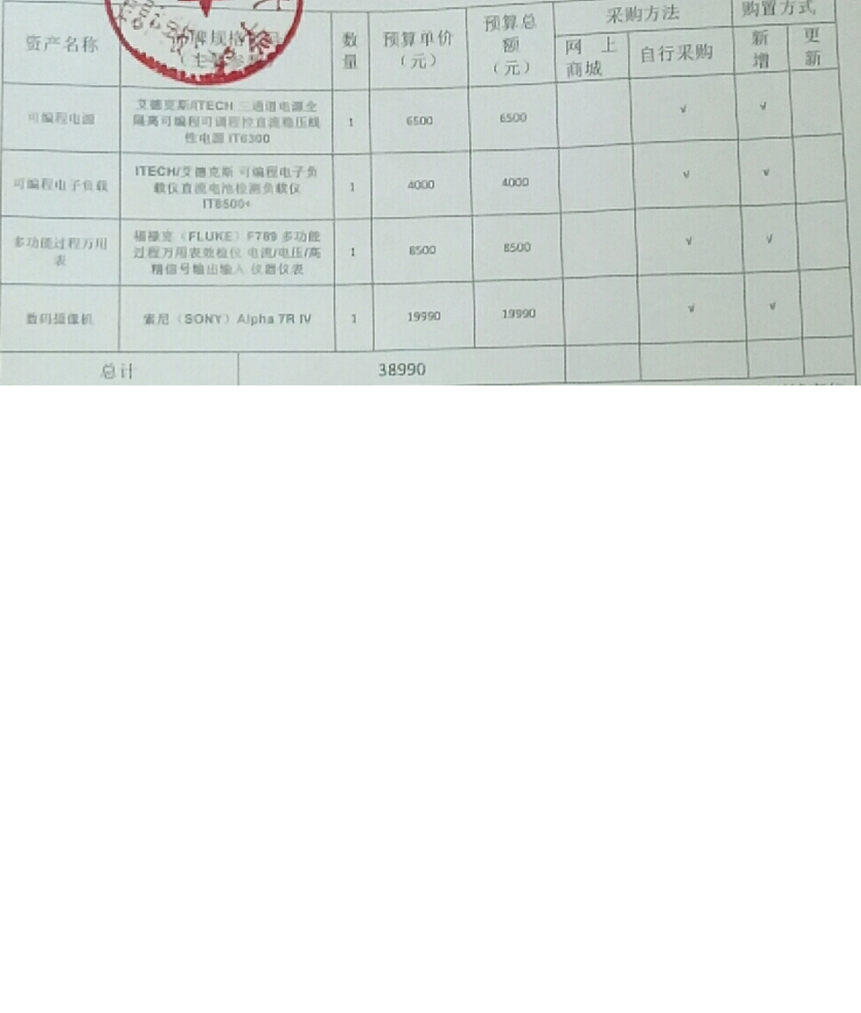 周裕老师申请科研设备采购公示