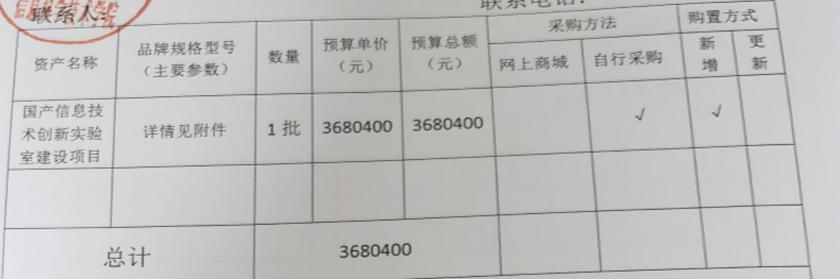 信息学院设备采购申请公示
