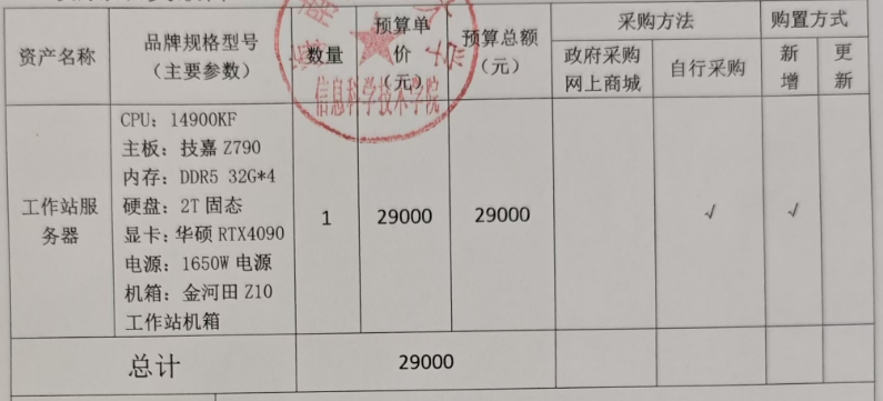 信息学院吴淑雷老师申请科研设备采购公示